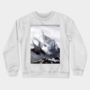 Panoramic View Of Everest Mountain Crewneck Sweatshirt